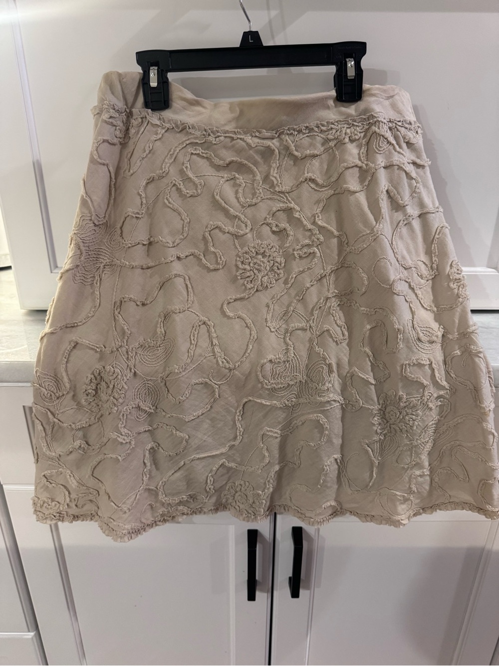 Max Studio Textured Cream Mini Skirt